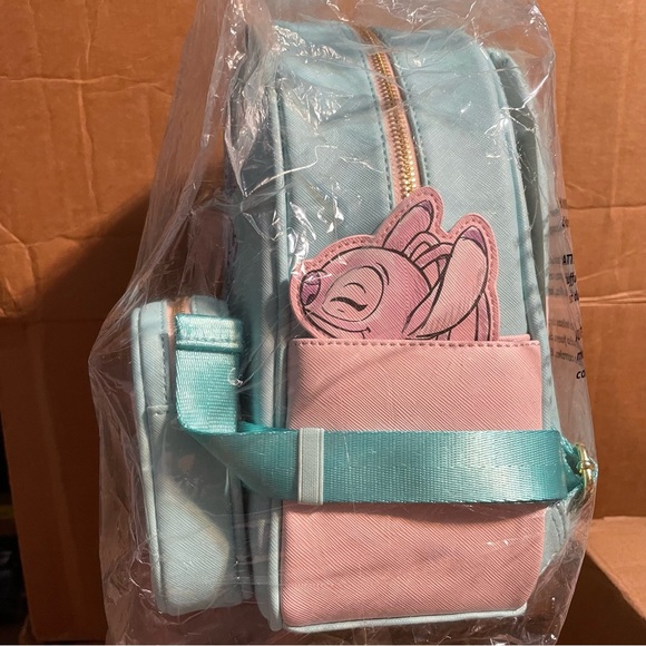 Disney Angel & Stitch 2-in-1 Mini Backpack & Fanny Pack & Cardholder Bundle NWT - Picture 6 of 11
